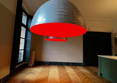 Suspension design en céramique demi-sphère de grande taille